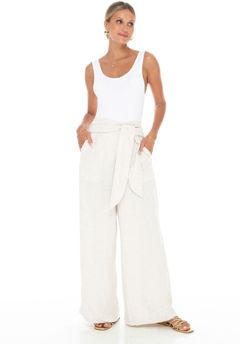 Nicole Tie Pant - Linen