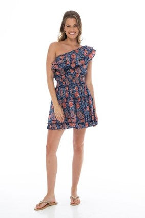 Sidney 1 Shoulder Short Dress - Cotton